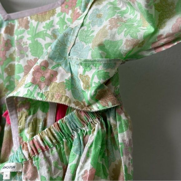 Manoush Boho Floral Green and Pink Women's Top - Picture 12 of 14